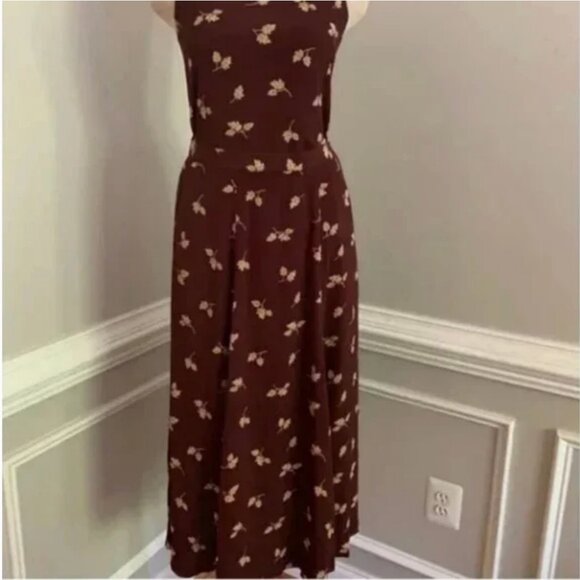 Liz Claiborne Vintage Leaf Print Maxi Skirt Small Petite - Picture 7 of 10